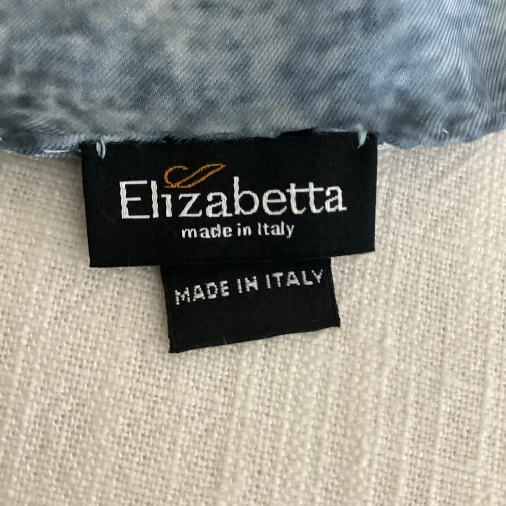 Elizabetta 100% Silk Scarf Blue Floral Italian Botanical Design - Picture 2 of 13